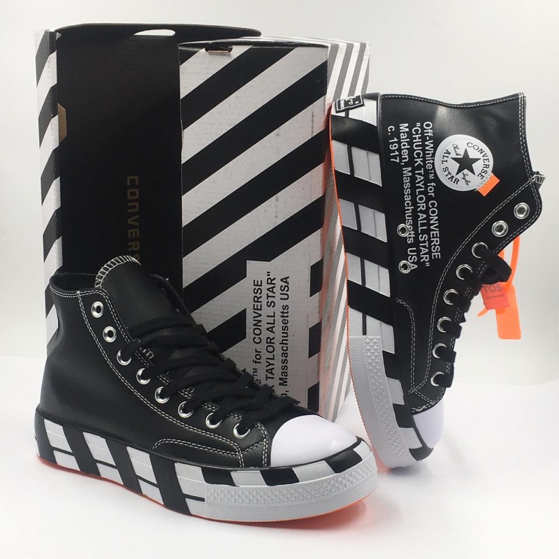 Black converse off white sale